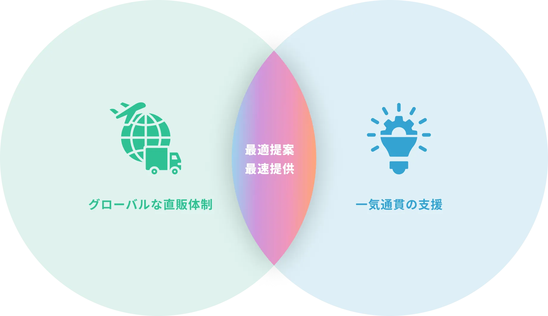 グローバルな直販体制と一気通貫の支援で最適提案・催促提供